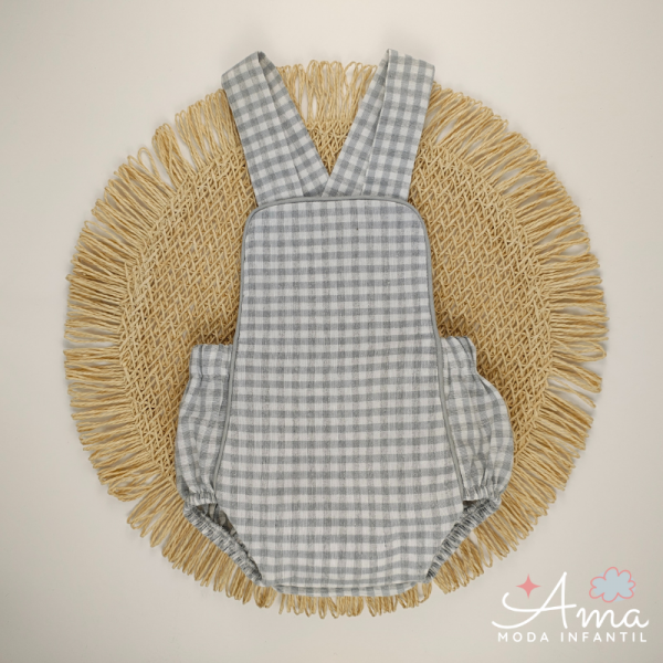 Peto gris con cuadros vicky unisex