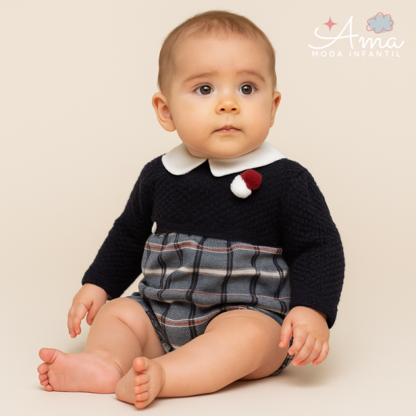 Pelele cuerpo punto cuadritos - Colección Armonía Juliana