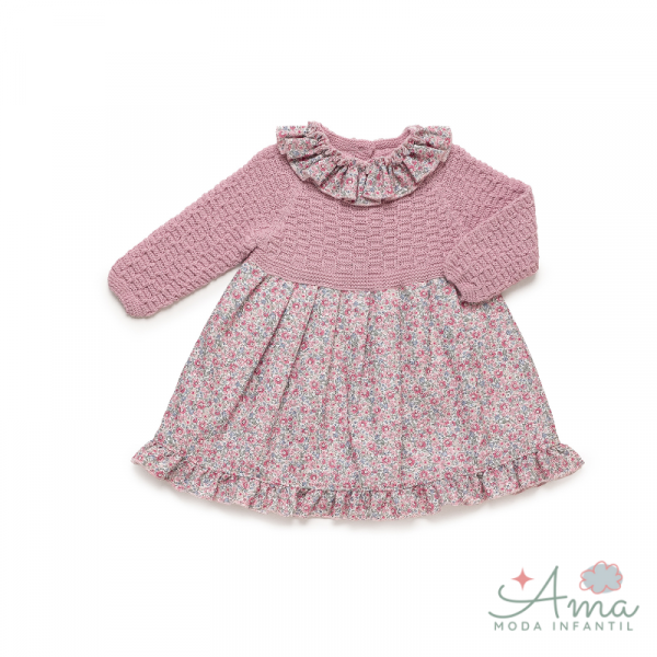 Vestido cuerpo punto cuadritos - Colección Danza Juliana