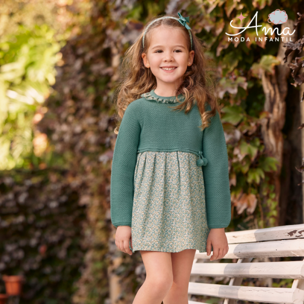 Vestido cuerpo punto recogidas - Colección Verso Juliana