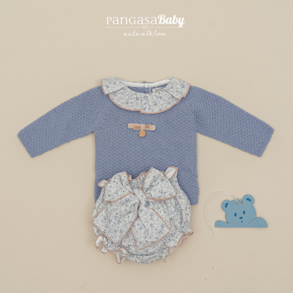 Conjunto braguita lazo bruma - Pangasa Baby