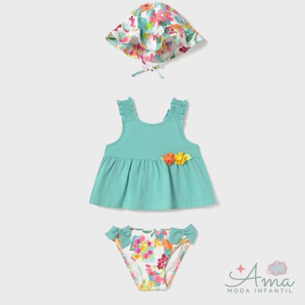 Conjunto baño 3 piezas bebé niña Mayoral