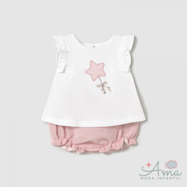 Conjunto short recién nacida Mayoral